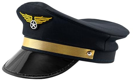 Nbbwwu Piloten Kapitäns Mütze Für Fluggesellschaften, Piloten Mütze Der Marine, Verstellbare Admirals Mützen Für Matrosen, Crew Mütze, Kostüm Kopfbedeckung Als Halloween Kostüm Zubehör