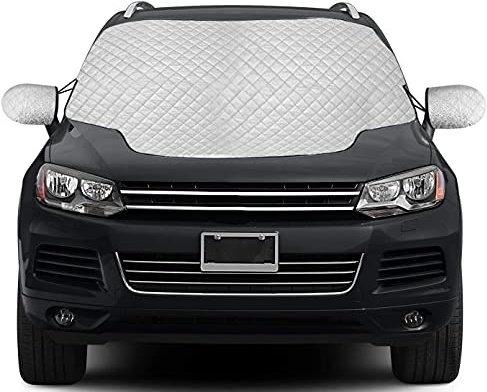 QcoQce Frontscheibenabdeckung, Windschutzscheibe Abdeckung Auto Scheibenabdeckung mit Seitenspiegelabdeckung Winter Magnetisch Frostabdeckung für Auto/SUVS (153×127cm)