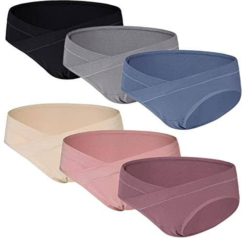 Yintry Damen Umstandshöschen Atmungsaktive Baumwollhöschen Damen Schwangerschaft Postpartale Unterwäsche 6er Pack