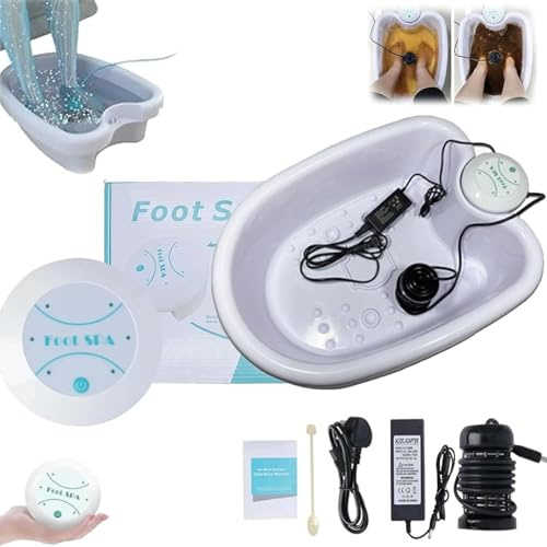 Ionen FußBad, Ionische Detox-FußBadmaschine, Fuß-Pflege-Becken Set, Electrolysis Footspa Bath, Ionic Foot Spa Detox Becken Set,Tragbare Fuß-Spa-Reinigungsmaschine,Entspannung der Füße (mit Becken)