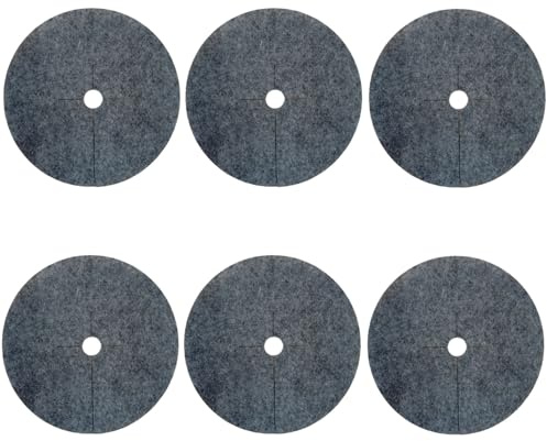 Bertoni Unkraut-Schutzscheiben 6er-Set – Umweltfreundliche Mulchscheiben aus recyceltem PET-Filz – Wasser- & Luftdurchlässig – Pflegeleicht & Langlebig – Grau (Durchmesser: 50 cm)