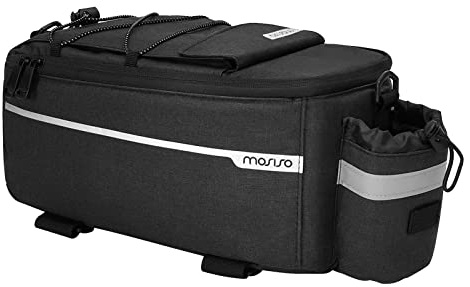 MOSISO Fahrrad Tasche Gepäckträgertasche,Wasserdichter Fahrrad Koffer Kühltasche Isolierte Bike Rücksitztasche Radfahren Rad Rücksitz Lagerung Frachtgepäck Sattel Umhängetasche,Schwarz