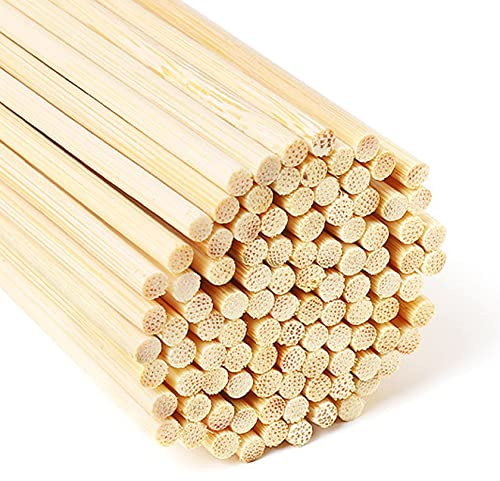 Holzstäbchen zum Basteln, Bambusstäbe, Bambusstäbe zum Basteln, lange runde Holzstäbchen zum Basteln, kreative Kunst, Dekoration (0,6 x 30 cm)