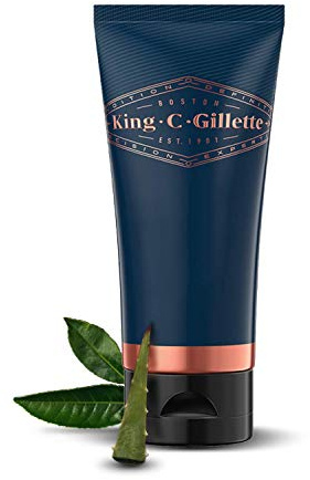 King C. Gillette Bartpflege Rasiergel Männer (150 ml) mit weißem Tee und Arganöl für ideale Bartpflege, Shaving Gel, Geschenk für Männer