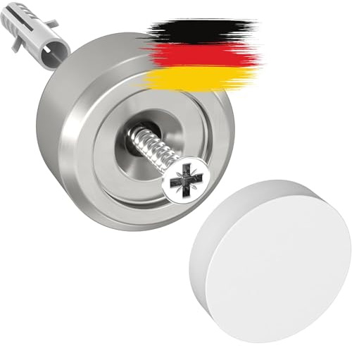 Raumhero Türstopper Wand Edelstahl (1x) Wandpuffer zum Schrauben - 100% Made in Germany - Türpuffer Wand, Türstopper Wandmontage - Edles Design für Zuhause (zum Bohren, Weiß)