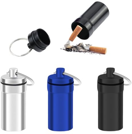 COYUN 3 Pcs Taschenaschenbecher Tragbarer Aschenbecher Mini Taschenaschenbecher für Unterwegs, Geruchsdicht Reiseaschenbecher mit Deckel und Schlüsselbund, Aschenbecher für Draussen