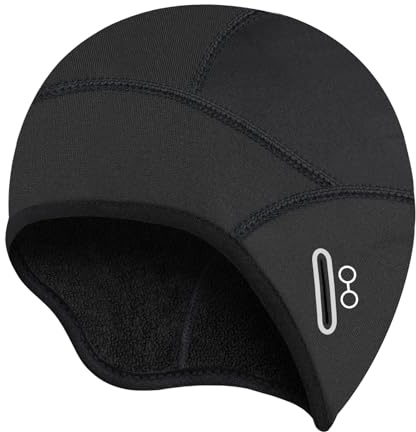 HAZENS Fahrradmütze Fahrradhelm Mütze Radmütze Unterziehmütze Herren/Damen Fahrradkappe Sportmütze Laufmütze Bike Warm Cap Winddichte Wintermütze Atmungsaktiv Helmmütze (Black)