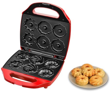 Kalorik TKG CKM 1007 RD Guglhupfbäcker Traditionsformen, 3 Formen für leckere Plätzchen, 900 W, Rot