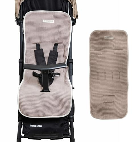 MIMUSELINA Kinderwagen Sitzauflage Universal aus 100% Baumwolle OEKO-TEX | Sitzauflage Buggy Sommer & Winter | Atmungsaktive, Waschbare Kinderwagen Unterlage 34 × 84 cm | Made in Portugal