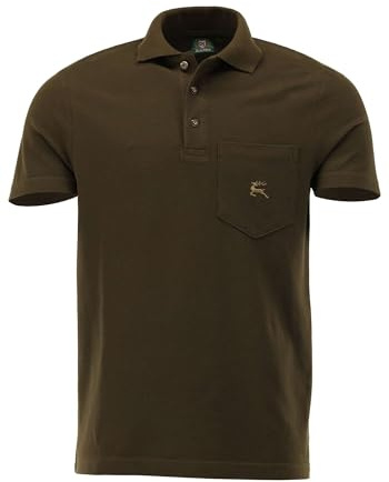 OS Trachten Herren Poloshirt Kurzarm Jagdshirt mit Polokragen Balun, Größe:XXL, Farbe:Oliv