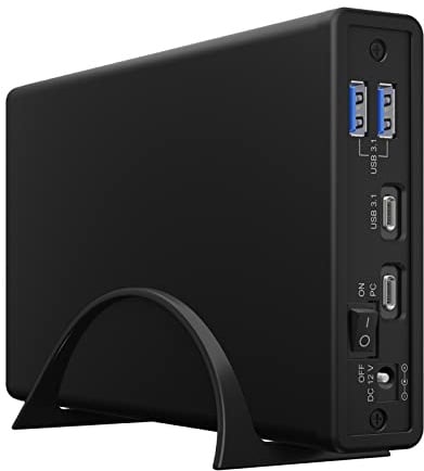 ICY Box Type-C 2,5/3,5 SATA III Gehäuse mit Hub schwarz IB-382H-C31 | Für 2,5 und 3,5 SATA III Laufwerke geeignetUSB 3.2 Gen 2 Anschluss mit integriertem HubFarbe schwarz, vielseitig einsetzbar