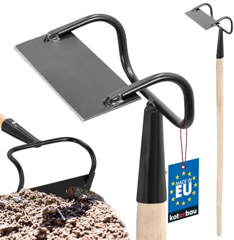 KOTARBAU® Gartenhacke Rechteckform 170 x 50 mm mit Stiel 120 cm Pflanzhacke Gartenwerkzeug zum Umpflanzen Jäten Gartenpflege Gartengeräte Garten Handwerkzeuge Pflanzhake Unkrauthacke zum Jäten