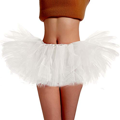 Phantomon Tutu-Rock für Damen, Teenager, klassisch, elastisch, 5 Schichten, Tüll, Ballettrock, 1950er Vintage-Stil, kurzer Rock, erwachsene Größe