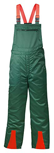 eXtreme Schnittschutz-Latzhose für Wald-, Forstarbeit in Grün/Orange, Kwf geprüft & empfohlen in Größe 48