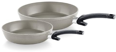 Fissler, Ceratal Comfort Pfannenset 2-teilig (Ø 24 + 28 cm, Grau), Aluminium, Keramikbeschichtung, Cookstar Boden, Induktion, Made in Germany