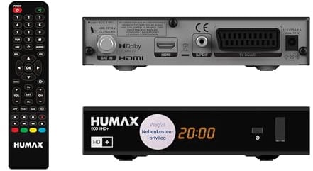 Humax Digital Eco II HD+ Satelliten-Receiver, DVB-S2 (HDTV, USB, geringer Stromverbrauch, HDMI und SCART) inkl. HD+ Karte für 6 Monate, schwarz