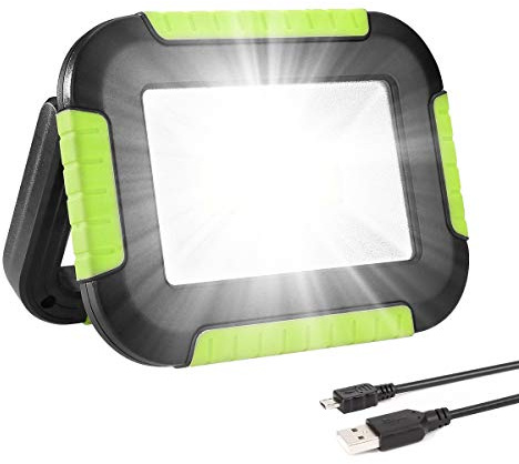 LE 10W Campinglampe, superhell 1000lm Wiederaufladbare Arbeitsleuchte mit 4400mAh Powerbank, Dimmbar Baustrahler mit 3 Lichtmodi, für Stromausfällen, Zelt, Camping, Notfall usw
