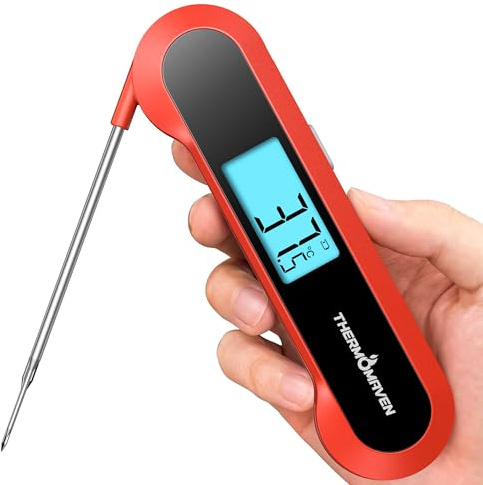 ThermoMaven F1 Profi Fleischthermometer Digital – 0,5s Sofortanzeige, ±0,3°C Präzise, NIST & NSF Zertifiziert, IP67 Wasserdicht, 180° Drehsonde – Bratenthermometer, Grillthermometer, Ofenthermometer