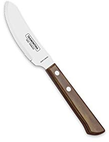 Tramontina Pizzamesser, 10 cm, Edelstahl, FSC-zertifizierter Holzgriff, Messer, spezielle Klinge, Wellenschliff, rostfrei, spülmaschinenfest,