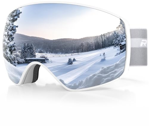 RIOROO Unisex Skibrille fur Herren Damen, Snowboardbrille OTG 100% UV-Schutz Skibrille für brillentrager, Schneebrille Anti-Nebel Ski Goggles