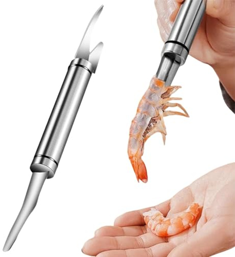 Garnelenschäler,Edelstahl Garnelenschäler,Edelstahl Shrimp Deveiner,Multifunktionaler Edelstahl-Garnelen-Schnur, Meeresfrüchte Werkzeug Für Langusten Schäler Shrimps