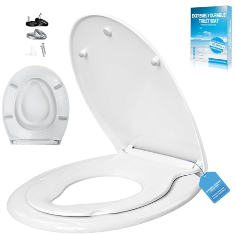Toilettendeckel mit Kindersit,Antibakteriell & UV-beständig | Klodeckel mit Kindereinsatz,kl.WC Sitz einfache Montage, bis 250 kg,mit Quick Release Funktion