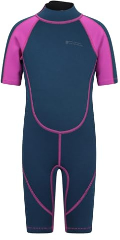 Mountain Warehouse Kurzer Kinder-Neoprenanzug - 2.5mm Körper, Flache Nähte, mit Easy-Glide-Reißverschluss, Tauchanzug, verstellbarem Nackenverschluss Rosa (Kinder) Kinder 152 EU (11-12 Jahre)