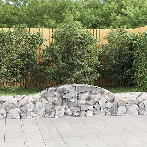 ShGaxin Gabione mit Hochbogen, Gabionenkörbe, Gabionen Hochbeet, Steinkorb, Gabionengitter, Drahtkorb Für Pflanzen, Kräuterspirale Für Garten, 300x30x40/60 cm Verzinktes Eisen
