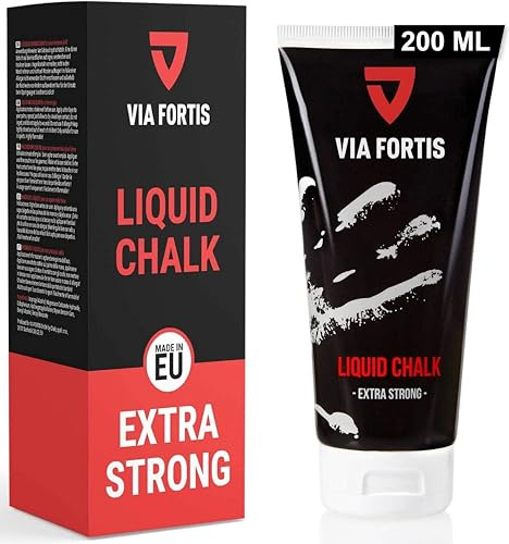 VIA FORTIS Liquid Chalk 200 ml – Flüssigkreide für maximalen Grip beim Sport – Schnell trocknend, extrem ergiebig und lang haltend – Für Calisthenics, Bouldern, Klettern, Pole UVM