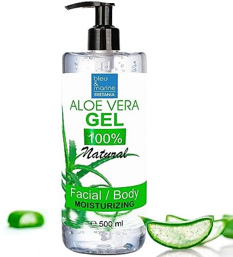 100% Natürliches Aloe Vera Gel | Extra Feuchtigkeitsspendend | Dermoprotektor | Anti-Aging & Anti-Falten | Aftersun & Aftershave Pflege | Haarmaske, Klar, 500 ml