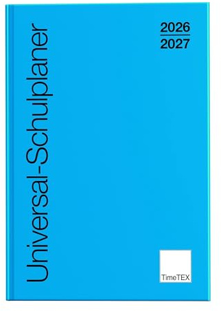 TimeTex Universal-Schulplaner A4-Plus Blau - Schuljahr 2026-2027 - Gebunden - Lehrerkalender - Unterrichtsplaner - Timetex 10500