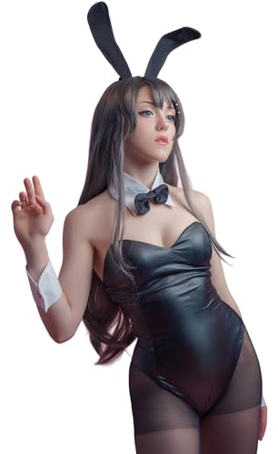 FCCAM Bunny Kostüm Frauen Sakurajima Mai Cosplay Kostüm Anime Senpai Bunny Suit mit Ohren,Erwachsene