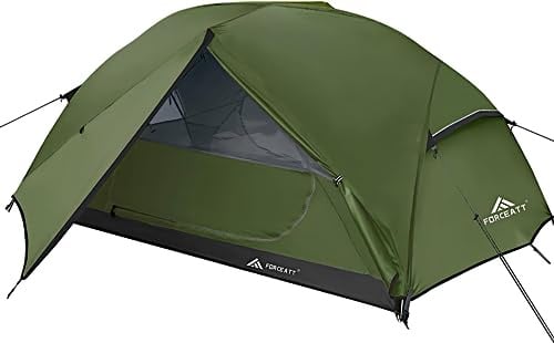 Forceatt Zelt 2 Personen Camping Zelt, 2 Doors Wasserdicht & Winddicht 3-4 Saison Ultraleichte Rucksack Zelt für Trekking, Camping, Outdoor. (2-Personen-Dunkelgrün)