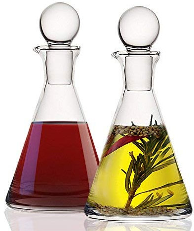 Topkapi elite Öl & Essig – Kristall Glas Öl & Essig Set Tamara, Handgefertigt, Höhe 17 cm