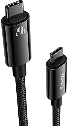 Baseus USB C auf USB C Kabel 240W 1M, PD 5A QC 4.0 Schnellladung USB C Ladekabel, Zinklegierung Typ C Kabel für iPhone 17/16/15/14/13/12, MacBook Pro iPad Air Mini Galaxy S25-20, Steam Deck