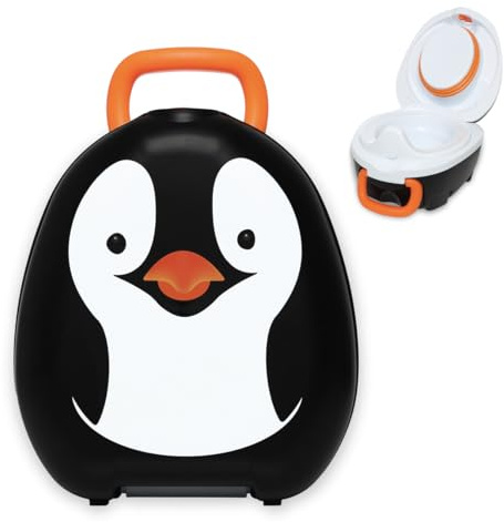 My Carry Potty - Pinguin Travel Töpfchen, preisgekrönter tragbarer Toilettensitz für Kleinkinder, den Kinder überall hin mitnehmen können