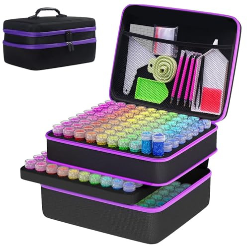 Diamond Painting Aufbewahrungsbox, Großes Diamond Painting Koffer, TOOSOAR Diamond Painting Box, Tragbar 240 Fächer Diamond Painting Zubehör Boxen