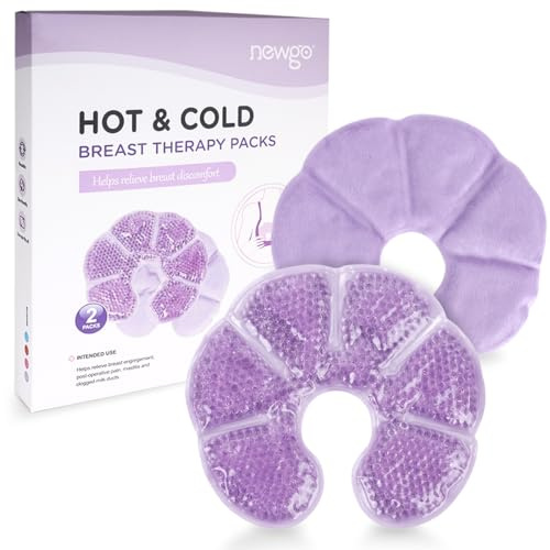 NEWGO 3 in 1 Eispoch Kalt-/Warmkompresse, wiederverwendbar, für Brusttherapie, 2 Stück (Violett)