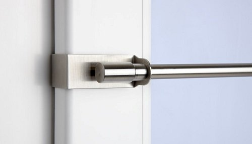 CG-Sonnenschutz Kemmstange easy-fix edelstahl-optik ausziehbar 75-125 cm ohn Bohren Vitrage zum Klemmen
