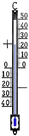 CSL - Analoges Thermometer aus Metall – Außenthermometer wetterfest – Länge 19 x Breite 3,7 cm – Messbereich -40° bis +50° C – klassisches Design - schwarz