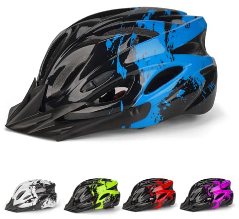 Fahrradhelm Kinder, Verstellbarer Kinderhelm für Jungen und Mädchen im Alter von 3–15 Jahren, Multisport-Kinderhelm (50–59cm), Sicherheitshelm für Fahrrad, Roller, Skating (Blue, M：54-59cm)