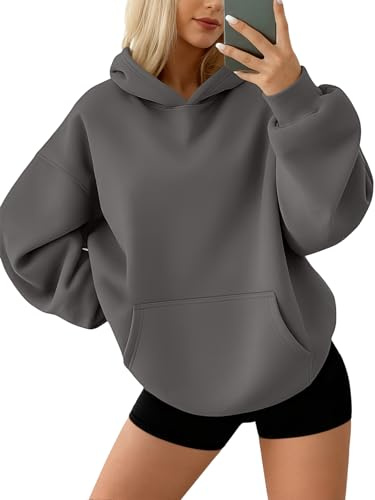 AUTOMET Damen-Sweatshirt, Übergröße, Fleece, Kapuzenpullover, Langarm-Shirt, Pullover, Herbst-Outfits 2024, mit Tasche