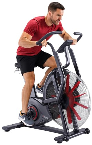 AsVIVA F1 Air Bike Pro, Air Bike Heimtrainer mit Luftwiderstand, Fitnessbike für HIIT Training, leise, LCD Display, bis 150 kg