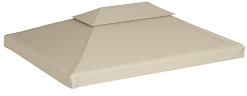Keketa Homgoday Beige PVC beschichtetes Gartenpavillon Dachplanen Set, 3x4m, 310g/m² - Mit 16 Klettverschlüssen Model40881