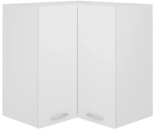 INLIFE Eckhängeschrank Weiß 57x57x60 cm Holzwerkstoff,Weiß,21KG