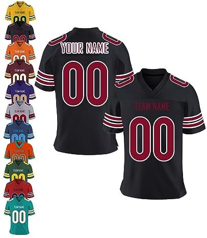 American Football Trikot Personalisiert Trikot mit Namen Logo Herren Sporthemden Personalisierte Schnelltrocknend Atmungsaktiv T-Shirt für Dammen Kinder Jungen, S-7XL, A10