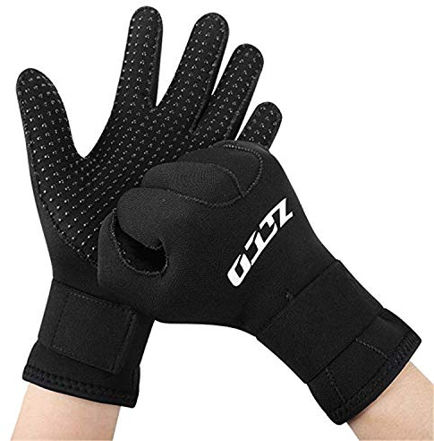 ZCCO 3mm / 5mm Neoprenhandschuhe Anti-Rutsch-Neoprenanzug Tauchhandschuhe mit verstellbarem Riemen für Männer Frauen(G3-M)