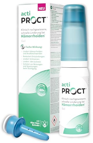ActiProct® Hämorrhoiden Gel - Klinisch nachgewiesene schnelle Linderung bei Juckreiz, Schmerzen, Blutungen & Brennen - Für innere Anwendung mit kontaktfreiem Applikator – Kortisonfrei – 45 ml