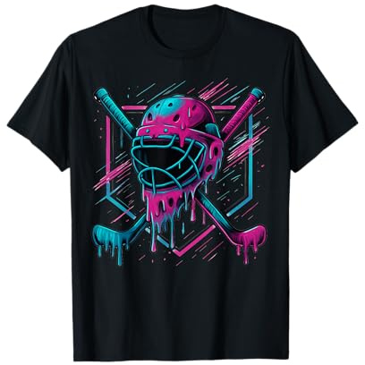 Retro Eishockey für Jungen Kinder und Jugendliche Hockey Drip T-Shirt