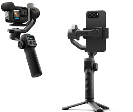 GoPro Fluid Pro AI 3-Achsen-Gimbal-Stabilisator für GoPro-Kameras und Smartphones, Motivverfolgung, Beleuchtung, kabellose Kamerasteuerung, tragbar, Vlogging, 360°-Drehung, Geräteaufladung